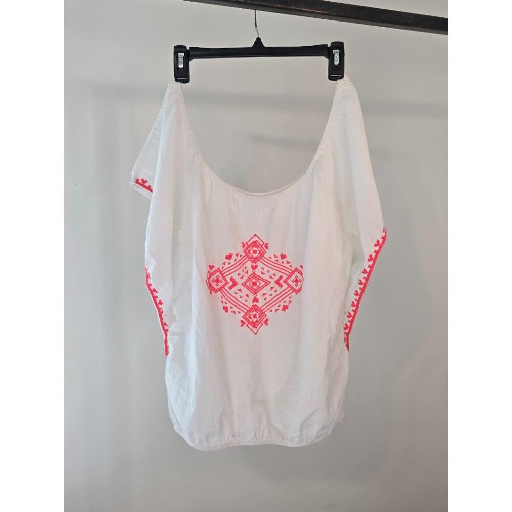 OYSHO Boho Chic Off The Shoulder Embroidered Peasant Blouse S/M - Fits Like L